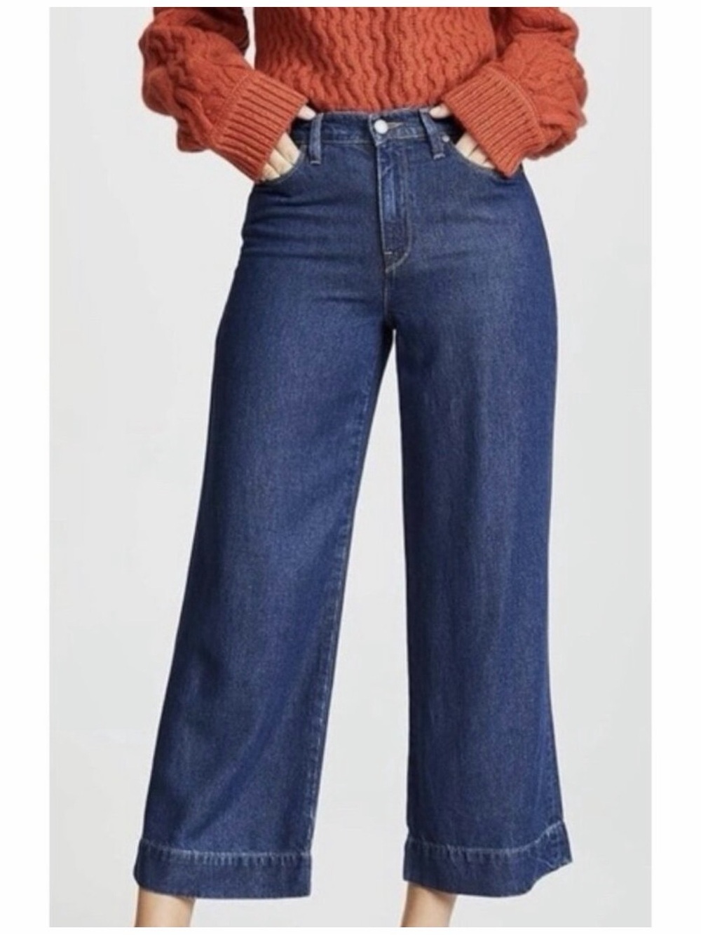 Hudson Holly Wide Leg Crop Jeans Dark Wash